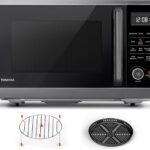 TOSHIBA Combo 8-in-1 Countertop Microwave Oven, with Convection, Broil, Odor Removal Mode, 12.4″ Position Memory Turntable, Child-Lock, Black Stainless Steel, ML2-EC10SA(BS) A, Air Fryer-1.0 Cu.Ft