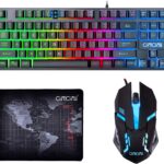 CHONCHOW 87 Keys TKL Gaming Keyboard and Mouse Combo, Wired LED Rainbow Backlit Keyboard 800-3200 DPI RGB Mouse, Gaming for PS4 Xbox PC Laptop Mac