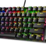 Redragon K552P Mechanical Gaming Keyboard TKL with 18 Backlight Modes, Hot-Swappable Red Switches, 87-Key Compact Ergonomic Design, N-Key Rollover & Software Programmable Macro – RGB, Black