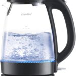 COMFEE’ Electric Kettle, 1.7L Hot Water Boiler, 1500W Fast Boil, Glass Electric Tea Kettle with LED Indicator, Auto Shut-Off and Boil-Dry Protection, BPA Free