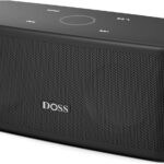 DOSS SoundBox Plus Bluetooth Speaker with Superior Sound, Bluetooth 5.0, Wireless Stereo Pairing, Built-in Mic, 20H Playtime, Portable for Hking, Beach, Camping. Outdoor, Home – Black. Upgrade version