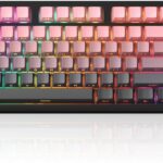 MageGee LIGHT87 Wireless Creamy Keyboard, Gasket Structure, RGB Backlit, 2.4G/USB-C/BT5.0 Hot Swappable Mechanical Gaming Keyboard for Win/Mac/PC, 8000mAh Battery, Side Printed PBT Keycaps, Pink