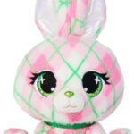P.Lushes Pets Kennedy Karrats Designer Fashion Plush Toy, Collectible Bunny Stuffed Animal, Pink and Green, 6”