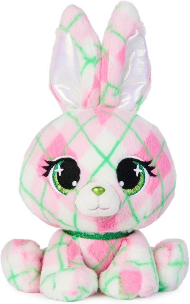 P.Lushes Pets Kennedy Karrats Designer Fashion Plush Toy, Collectible Bunny Stuffed Animal, Pink and Green, 6”