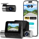70mai 2.7K Dash Cam Front and Rear A500S, Dual Dash Camera for Cars, Dashcam with APP, Sony IMX335, ADAS, Built-in WiFi GPS, 2” IPS Screen, WDR, Night Vision, 24/7 Parking Mode, Loop Recording