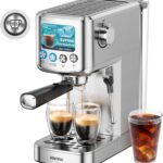SOWTECH Espresso Machine 20 Bar, Compact Espresso Maker with Milk Frother, Stainless Steel Coffee Machine with 42 oz Water Tank for Cappuccino, Latte&Cold Brew, Home&Office, Silver
