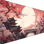 Japanese Large Gaming Mouse Pad with Stitched Edges, 31.5″ x 15.7″ Large Extended Computer Pad, Mouse Pad Protector with Non-Slip Waterproof Rubber Base for Laptop Office Accessories, Sunset