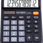 CATIGA 12 Digits Desktop Calculator with Large LCD Display and Sensitive Button, Dual Solar Power and Battery, Standard Function for Office, Home, School, CD-2786
