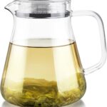 Teabloom One-Touch Tea Maker, 2-in-1 Teapot and Kettle with Stainless Steel Filter Lid for Loose Tea – Stain-free Borosilicate Glass Teapot (27 Oz) – Tea Connoisseur’s Choice