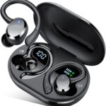 sprtoybat Wireless Earbuds, 2025 New Bluetooth 5.4 Headphones Sport Earphones with 68Hrs Playtime LED Display ENC Noise Cancelling Mic, IPX7 Waterproof Over Ear Ear Buds with Hook for Sports/Running