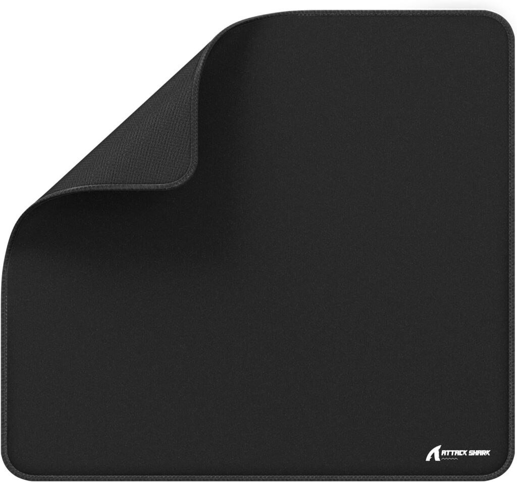 ATTACK SHARK CM02 Gaming Mouse Pad for Esports Speed Large Mouse mats for Desk Waterproof Surface Stitched Edges and Anti-Slip Rubber Base Size L Laminate 17.72” x 15.75” x 0.16” Black
