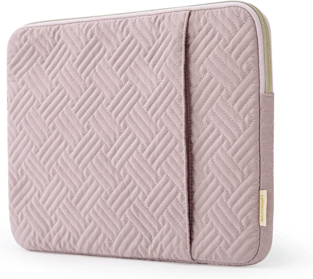BAGSMART Laptop Sleeve Bag Compatible with MacBook Air/Pro, 13-13.3 inch Notebook, Compatible with MacBook Pro 14 Inch, MacBook Air M2 Sleeve 13 Inch, Repellent Protective Case with Pocket, Pink