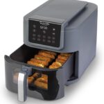 SUR LA TABLE KITCHEN ESSENTIALS 5-in-1 Compact 8-Quart Basket Air Fryer with Window for Easy Viewing, Digital Touchscreen Display with 10-Presets, Air Fry, Bake, Broil and Reheat in Minutes, 1500w