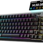 Redragon K708 Pro Wireless Mechanical Gaming Keyboard – Gasket-Mounted RGB Backlit, 81 Customizable Keys, 3-Mode (2.4G/Bluetooth/USB), Hot-Swap Pre-Lubed Switches, Screen & Control Knob – Black