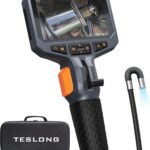 Teslong Two-Way Articulating Borescope with Light, Industrial Endoscope Inspection Camera with Articulated Probe, Flexible Mechanic Fiber Optic Snake Scope Cam for Wall Automotive Engine Inspect-5FT