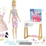 Barbie Fashion Designer Doll & 25+ Accessories, Studio Playset Includes Toy Furniture, Sewing Machine & Mannequin, Blonde Doll