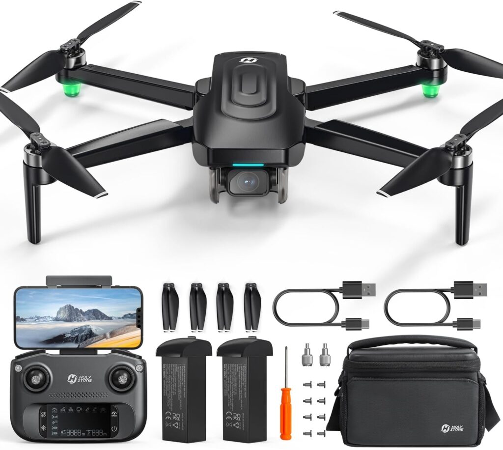 Holy Stone GPS Drone With 4K EIS Camera For Adults, HS175G 249g Foldable RC Quadcopter With Auto Return, Follow Me, 60 Mins Flight Time, Battery Fast Charge, Headless Mode, Upgraded HS175D