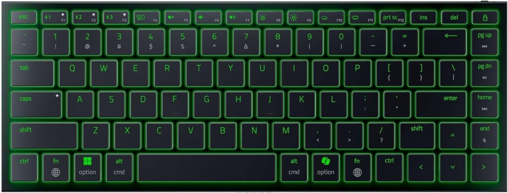 Razer Joro Portable Wireless Gaming Keyboard: Thin, Light, Compact – Chroma RGB – Low Profile Switches – Bluetooth – Long Battery Life – Snap Tap – For PC & Mac Laptops, Steam Deck, Smartphone, Tablet