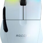 ROCCAT Kone Pro Air Gaming PC Wireless Mouse, Bluetooth Ergonomic Performance Computer Mouse with 19K DPI Optical Sensor, AIMO RGB Lighting & Aluminum Scroll Wheel, 100+ Hour Battery Life, White