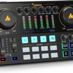 MAONO Audio Interface, MaonoCaster 10-Channel Podcast mixer with Pro-preamp, 48V Phantom Power, Bluetooth, 11 Customize sound pads for Recording, Streaming, Youtube, TikTok, PC, Guitar (AME2)