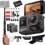 Insta360 Ace Pro 2 Motorcycle Bundle- 8K Waterproof Action Camera Co-Engineered with Leica, Flagship 1/1.3″ Sensor, 8K30, 2.5″ Flip Screen|Includes Motorcycle Bundle, Invisible Selfie Stick (128GB)