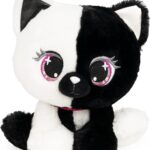 P.Lushes Designer Fashion Pets Lady Luna Cat Premium Stuffed Animal Soft Plush, Black and White, 6”