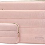 MOSISO 13-14 inch Laptop Case, 13.3 inch Laptop Sleeve Compatible with MacBook Air 13 13.6 M3 M2 M1/Pro 13/Pro 14, HP Dell ASUS Lenovo, Ultra Soft Cozy Lightweight Horizontal Bag with Small Case, Pink