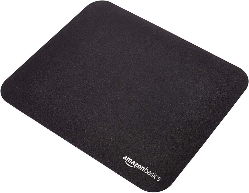 Amazon Basics Square Mouse Pad, Cloth with Rubberized Base, Standard, Black, 12.4L x 10.6W inches
