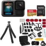 GoPro HERO13 Black – Waterproof Action Camera with 5.3K60 Video, 27MP Photo, Bundle with Froggi Extreme Sport 47-pc Accessories Kit, 64GB microSD Card (HERO13 Black)