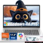 HP 17 Laptop for College Student & Business, Powerful Processor AMD Ryzen 5, 17.3 inch FHD Display, 64GB RAM + 2TB SSD, Windows 11 Pro, Copilot AI, Numeric Pad, Patented KB Kit