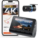 70mai 4K Dash Cam Front and Rear with STARVIS, Built in 5GHz WiFi & GPS Car Camera, Super Night Vision, ADAS, 3” IPS Screen, 24H Parking Mode, Time-Lapse, Loop Recording, Support 256GB Max (A800S)