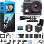 AKASO EK7000 Pro 4K30fps Action Camera with 256GB MicroSDXC U3 Card Accessories Kit Bundle, 20MP Ultra HD 131ft Waterproof Underwater Camera EIS WiFi Remote Control 5X Zoom Sport Cameras