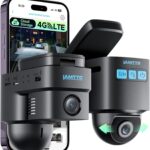 LAMTTO 4G LTE Cellular Dash Cam Front Inside Remote Live-View & Location Event Video Alarm & Upload to Cloud Storage Car Security Camera 24/7 Parking Mode OBD Power Cable