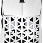 R5Ultra 8K Carbon Fiber Wireless Gaming Mouse with 42,000 DPI -PAW3950 MAX Sensor -Nordic 52840 MCU Chip-39g Ultra-Lightweight -Wired/BT/2.4GHz Wireless Programmable Mice Griptape for PC/Mac(White)