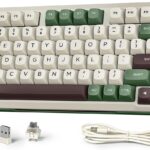 Redragon K681 Pro Wireless Mechanical Keyboard, Gasket Mounted RGB Gaming Keyboard with Volume Knob, MDA-Profile, Pre-Lubed Linear Switches, 81 Keys 75% Tri-Mode Hot Swappable for PC/Xbox/PS (Matcha)