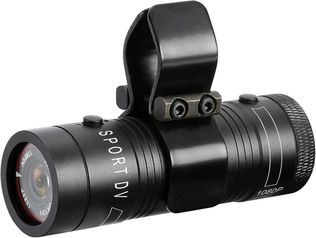 Shotgun Camera,1080P Full HD Sports Action Video Camera for Clay Shooting and Hunting Helmet Cam Body Mounted Cameras Hunting Action Camera Under Scope Rail Mount Airsoft Gun Cam