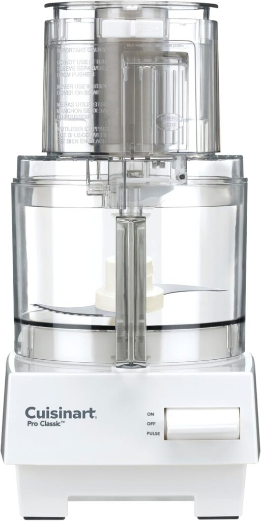 Cuisinart 7-Cup Pro Classic Food Processor, 600-Watt Motor, Vegetable Chopper & Blender for Mincing, Dicing, Shredding, Puree & Kneading Dough, DLC-10SYP1, White