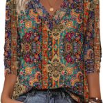 Zeagoo Women Long Sleeve Tops Dressy Casual V Neck Tshirts Basics Tee 2025 Fall Trendy Clothes