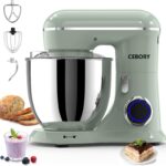 3-IN-1 Electric Stand Mixer, 6.5QT Bowl 660W 10-Speed Kitchen Mixer, Household Food Mixers include Dough Hook, Beater and Whisk, Bread Cake Mixer for Baking and Most Home Cooks, Green