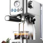 KEENSTAR Espresso Machine 20 Bar, Cold Brew Espresso Maker with Milk Frother Steam Wand, Compact Stainless Steel Semi Automatic Espresso Coffee Machine for Cappuccino & Latte & Americano Maker