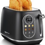 Keenstone Smart Touch Screen Toaster 2 Slice, Retro Wide Slot Stainless Steel Toaster with 6 Browning Levels, Reheat & Defrost, for Bagel, Toast, Bread, Removable Crumb Tray, Black