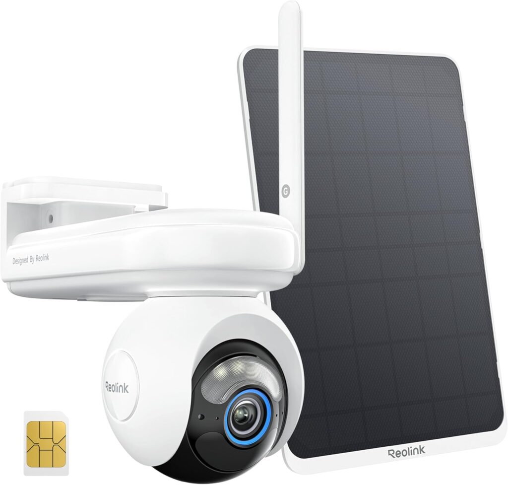 REOLINK Altas Go PT 4G LTE Solar Cellular Security Camera Wireless Outdoor, 360° 24/7 Recording, 10s Pre-Record, for Home Security, 2K ColorX Night Vision, Smart Detection, Large Battery and 12W SP