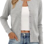 Trendy Queen Womens Cardigan Sweaters Lightweight Crew Neck Outfits Fall Fashion 2025 Clothing