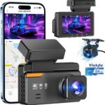 Dash Cam Front and Rear, 4K/2K Dashcams for Cars, Camera for Car with Free 64GB Card, Built-in WiFi GPS, ADAS, Night Vision, Loop Recording, Emergency Lock, 170°Wide Angle, 24H Parking Mode