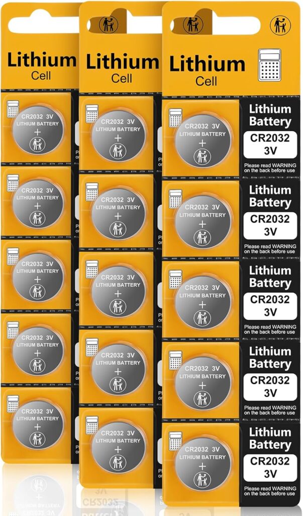 15 Pack 3 Volt CR2032 Lithium Batteries, 3v Button Cell Coin 2032 DL2032 ECR2032 Battery for Airtag, Car Remote Key