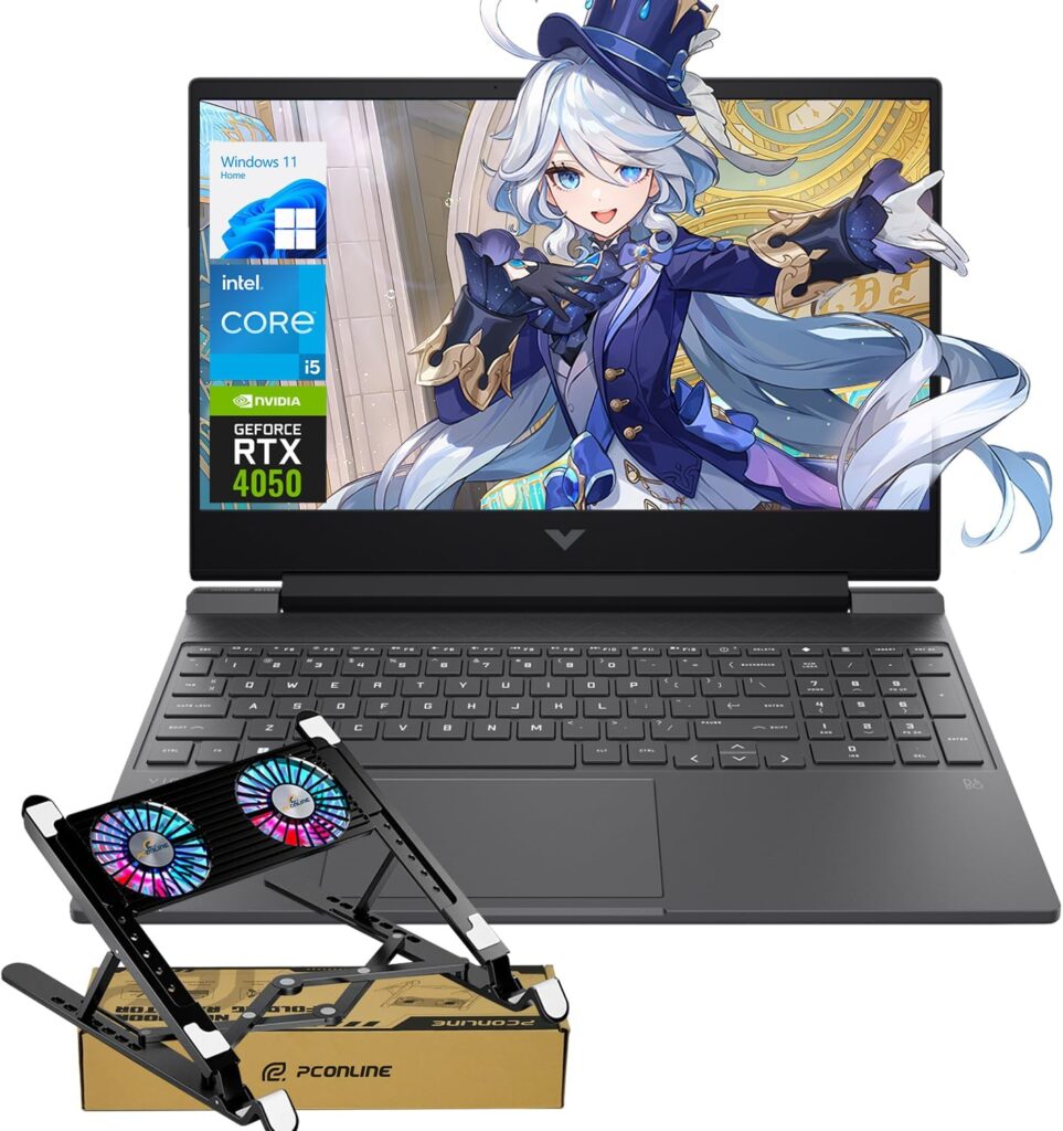 HP Victus 15 Intel i5-13420H (Beats Intel i7-12650H), NVIDIA RTX 4050 Gaming Laptop, 15.6 FHD 144Hz IPS, 32GB RAM, 1TB SSD, Wi-Fi 6, Backlit KB, Win11 Home, Bundle with PCO Notebook Folding Radiator