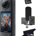 Insta360 X5 – Waterproof 360 Action Camera with 1/1.28″ Sensors, 8K 360 HDR Video, 72MP Photo, 4K60fps Single-Lens, Enhanced Low Light Performance, User-Replaceable Upgraded Lenses (256GB)