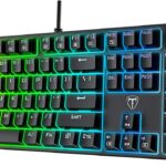 RisoPhy Mechanical Gaming Keyboard, Blue Switch USB Wired Keyboard, 20 RGB Light up Backlit Modes, 104 Key Full Size Clicky Keyboards, Anti-Ghosting/Spill-Resistant Rainbow LEDKeyboards for PC(Black)