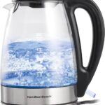 Hamilton Beach 1.7L Electric Kettle, Water Boiler & Heater, LED Indicator, Built-In Mesh Filter, Auto-Shutoff & Boil-Dry Protection, Cordless Serving, Clear Glass (40864)