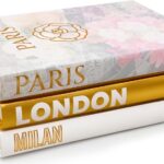 Decorative Books for Home – Shelf Decor Accents – Set of 3 – Modern Hardcover Book Stack – Matte Gold Coffee & Entry Table Decoration – Contemporary Display – Fashion Designer Dresser Aestethics